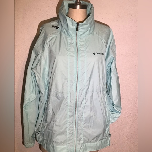 Columbia light blue rain jacket size 2X - Picture 1 of 5
